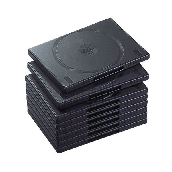 （まとめ）エレコム DVDトールケース 2枚収納ブラック CCD-DVD06BK 1パック(10枚)〔×5セット〕〔代引不可〕