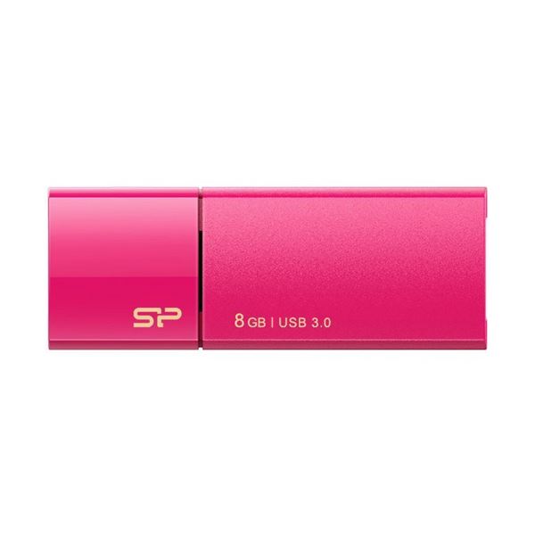 （まとめ）シリコンパワー USB3.0スライド式フラッシュメモリ 8GB ピンク SP008GBUF3B05V1H 1個〔×3セット〕〔代引不可〕