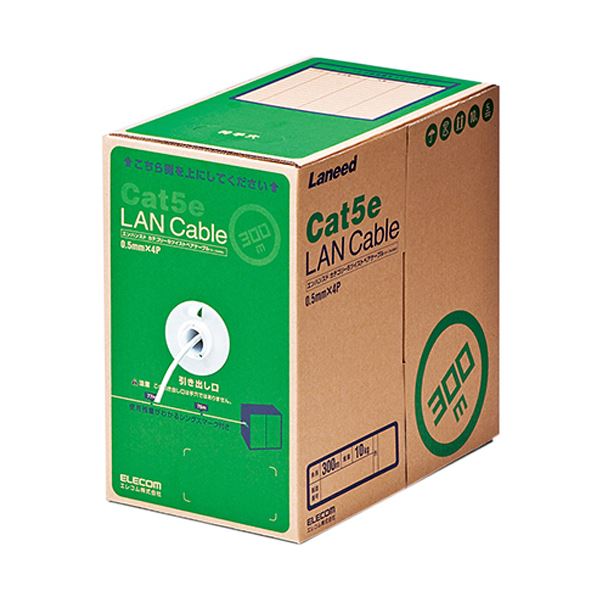【商品名】 エレコム EU Ro HS指令準拠LANケーブル(Cat5e 単線) ホワイト 300m LD-CT2/WH300/RS 1本 【ジャンル・特徴】 エンハンスド・カテゴリー5(Cat5e)