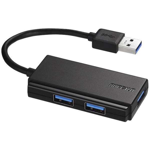バッファロー（サプライ） USB3.0 バスパワー 3ポート ハブ ブラック BSH3U100U3BK〔代引不可〕