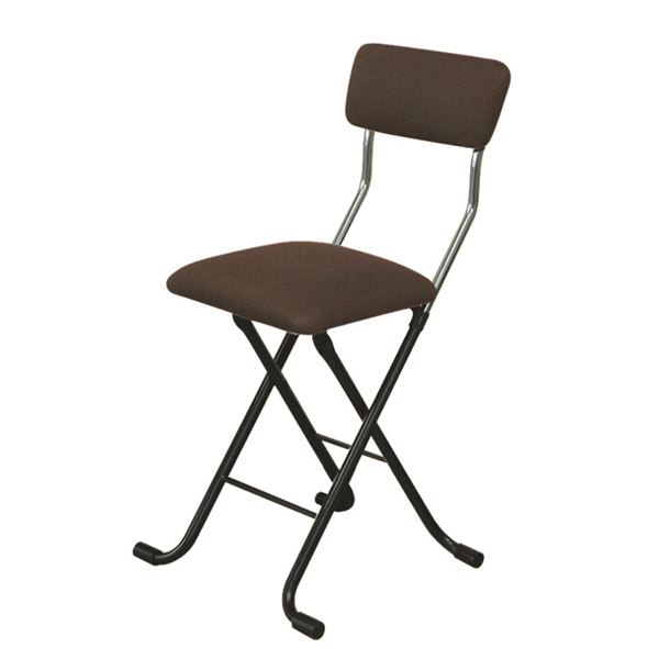 折りたたみ椅子 〔4脚セット ブラウン×ブラック〕 幅40cm 日本製 スチールパイプ〔代引不可〕