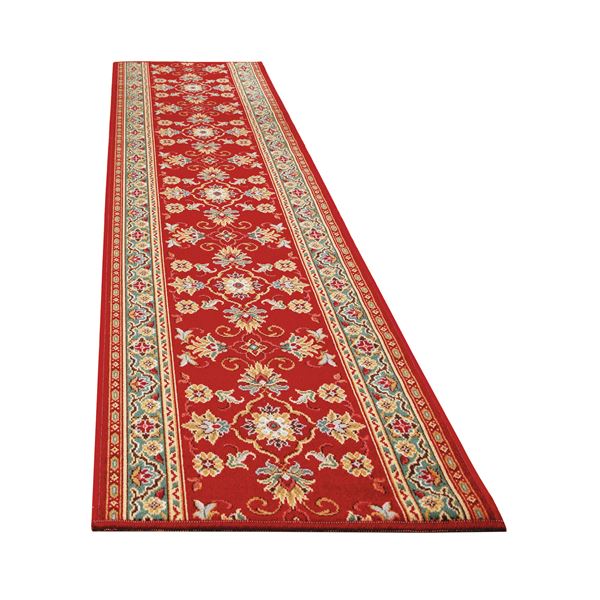 【商品名】 ベルギー製 廊下敷き/ラグマット 【67×700cm レッド】 長方形 防滑 撥水 撥油加工 高耐久性 〔玄関 キッチン〕 【ジャンル・特徴】 ベルギー おしゃれ モダン 滑りにくい はっ