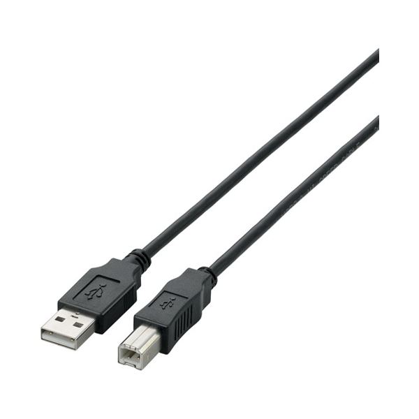 【商品名】 (まとめ）エレコム USB2.0ケーブル5m U2C-BN50BK ブラック【×5セット】