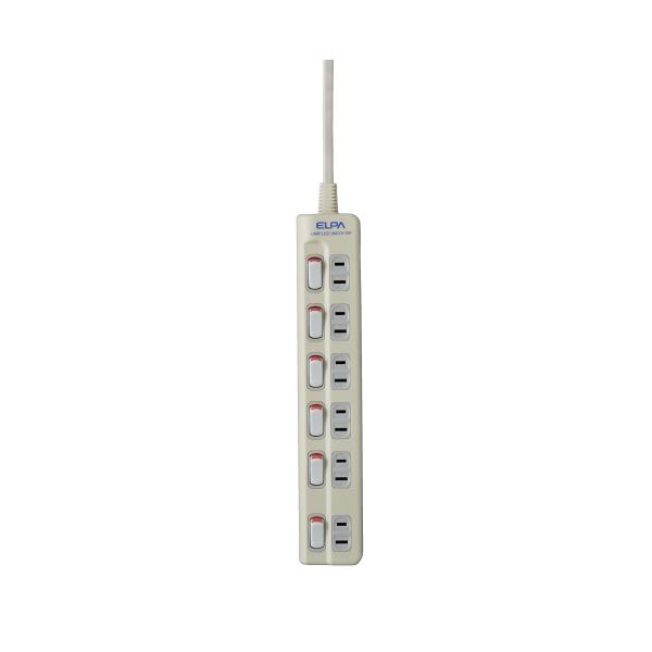 【商品名】 (まとめ）朝日電器 ランプレスタップ6個口WLS-610EB（W） 1m【×5セット】