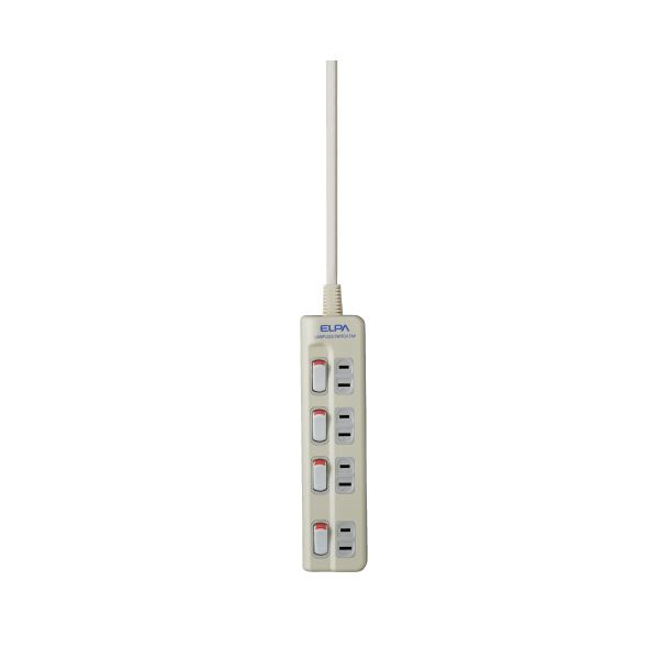 【商品名】 (まとめ）朝日電器 ランプレスタップ4個口WLS-410EB（W） 1m【×5セット】