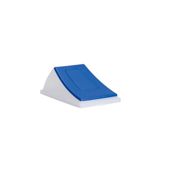 【商品名】 【本体別売】 エコン ダストボックス #45 半透明 蓋 単品 【ブルー 一般ゴミ用 プッシュ】 分別シール入 〔店舗 オフィス 施設〕 【ジャンル・特徴】 半透明ごみ箱蓋 半透明ごみ箱フ