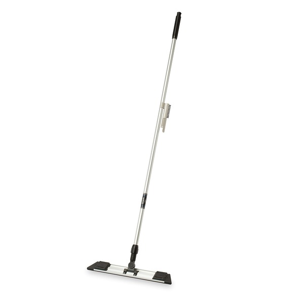 【商品名】 ライトモップII/掃除用品 本体のみ 【幅45cm】 全長：150.6cm プッシュタイプ ブラシ付き 頭・柄：アルミ 〔業務用 施設 店舗〕 【ジャンル・特徴】 モップ柄 床掃除 清掃用