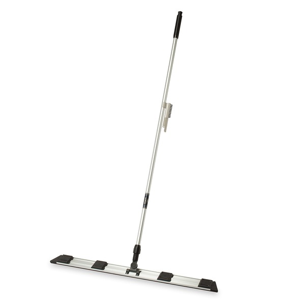 【商品名】 ライトモップII/掃除用品 本体のみ 【幅90cm】 全長：150.6cm プッシュタイプ ブラシ付き 頭・柄：アルミ 〔業務用 施設 店舗〕 【ジャンル・特徴】 モップ柄 床掃除 清掃用