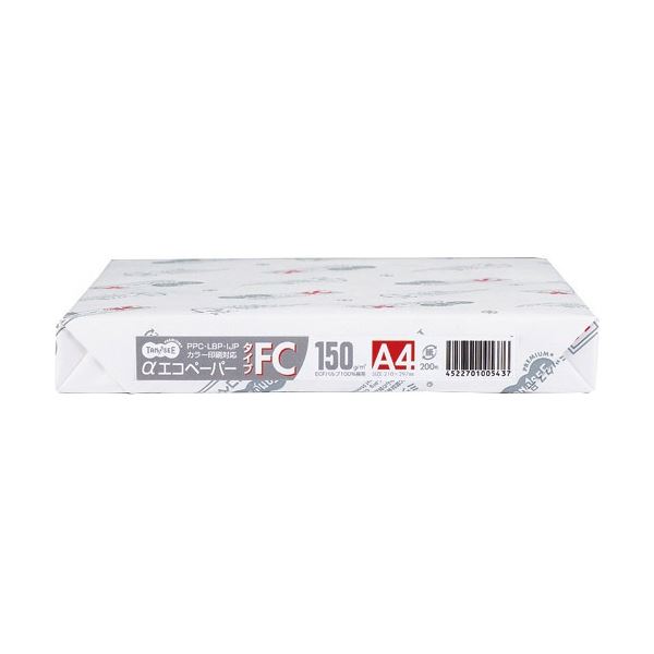 【商品名】 (まとめ）TANOSEE αエコペーパータイプFC A4 最厚口 150g 1セット(1200枚:200枚×6冊)【×3セット】 【ジャンル・特徴】 白色度・平滑度にこだわった、カラー印刷