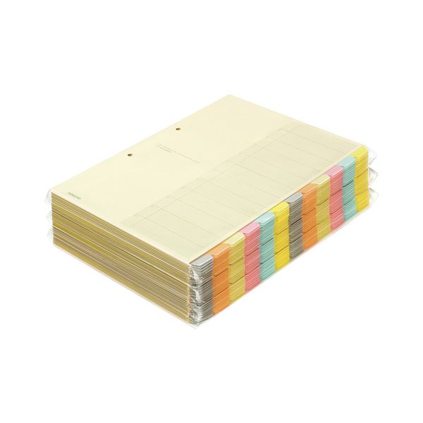 【商品名】 (まとめ）コクヨ カラー仕切カード(ファイル用・12山見出し) A4タテ 2穴 6色+扉紙 シキ-150 1パック(30組)【×3セット】 【ジャンル・特徴】 パイプ式ファイル パイプ式フ