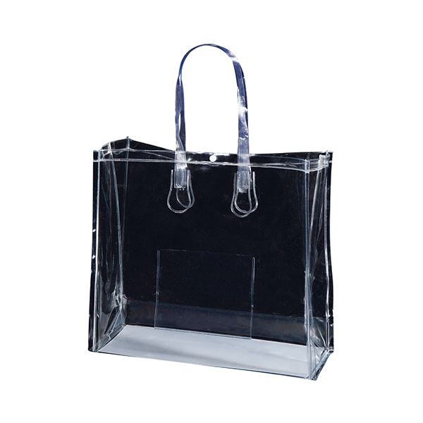 【商品名】 (まとめ）TANOSEE 透明PVCバッグB4ワイド ポケット・ホック付 1パック（10枚）【×3セット】 【ジャンル・特徴】 中身が見える、透明PVCバッグ。 [ TNSB-B4 ]