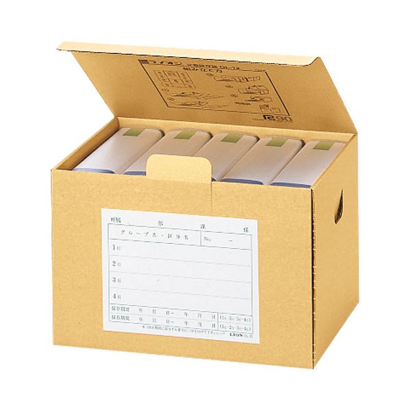 【商品名】 (まとめ）ライオン事務器 文書保存箱 A4・B4用内寸W388×D282×H314mm OL-11 1セット（10個）【×3セット】 【ジャンル・特徴】 エコノミータイプの組立式文書保存箱