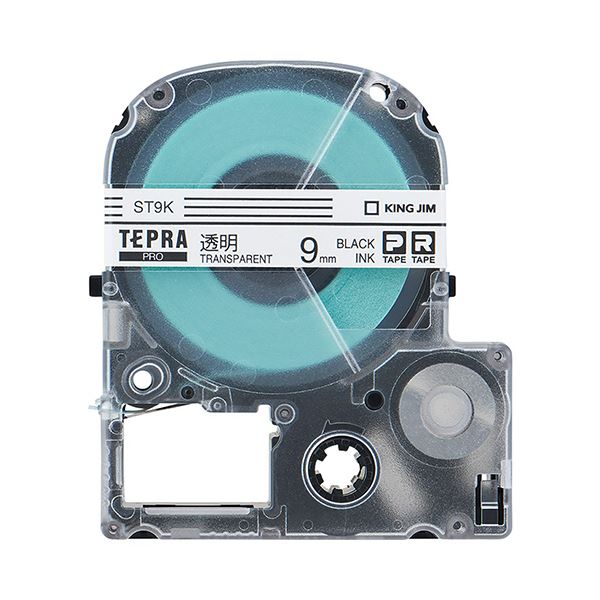 (まとめ）キングジム テプラ PRO テープカートリッジ 9mm 透明/黒文字 ST9K-5P 1パック(5個)〔×3セット〕〔代引不可〕