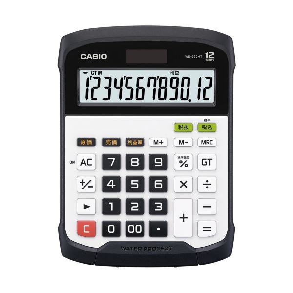 【商品名】 (まとめ）カシオ 防水・防塵電卓 12桁デスクサイズ WD-320MT-N 1台【×3セット】 【ジャンル・特徴】 水回りでも、ほこりの多い場所でも安心。 [ WD-320MT-N ]
