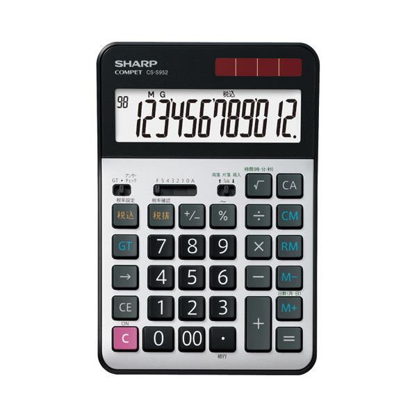 【商品名】 (まとめ）シャープ 実務電卓 12桁セミデスクタイプ CS-S952-X 1台【×3セット】 【ジャンル・特徴】 環境配慮の実務電卓。 [ CS-S952-X ]
