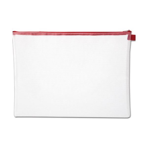 【商品名】 (まとめ）TANOSEE メッシュケース B4タテ305×ヨコ410mm 赤 1セット(20枚)【×3セット】 【ジャンル・特徴】 丈夫で長持ち!クリヤーなメッシュケース。 [ TMC-B