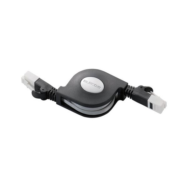 【商品名】 (まとめ) エレコムツメ折れ防止巻取りLANケーブル(Cat6) ブラック 1.5m LD-MCTGT/BK 1個 【×5セット】 【ジャンル・特徴】 カテゴリ6に準拠した巻取りタイプのツ