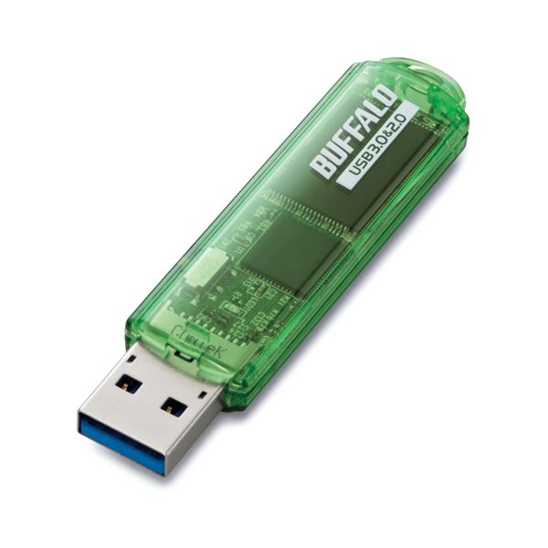 (まとめ) バッファロー USB3.0対応USBメモリー スタンダードモデル 16GB グリーン RUF3-C16GA-GR 1個 〔×5セット〕〔代引不可〕