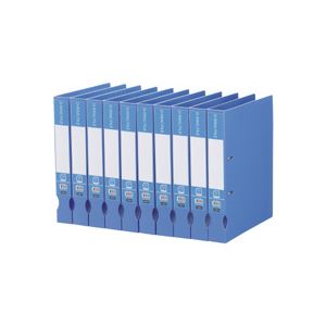 【商品名】 (まとめ) TANOSEE Dリングファイル（再生PP表紙） A4タテ 2穴 300枚収容 背幅43mm ブルー 1セット（10冊） 【×5セット】 【ジャンル・特徴】 リングファイル Ｄ