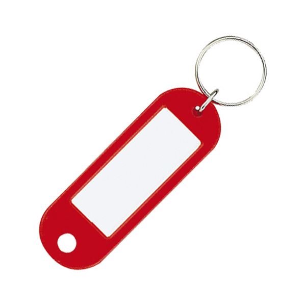 【商品名】 (まとめ) コクヨ キーホルダー型名札 片面表示用 赤 ナフ-200R 1セット（50個） 【×5セット】 【ジャンル・特徴】 名札・プレート キーホルダー名札 [ ナフ-200R ]