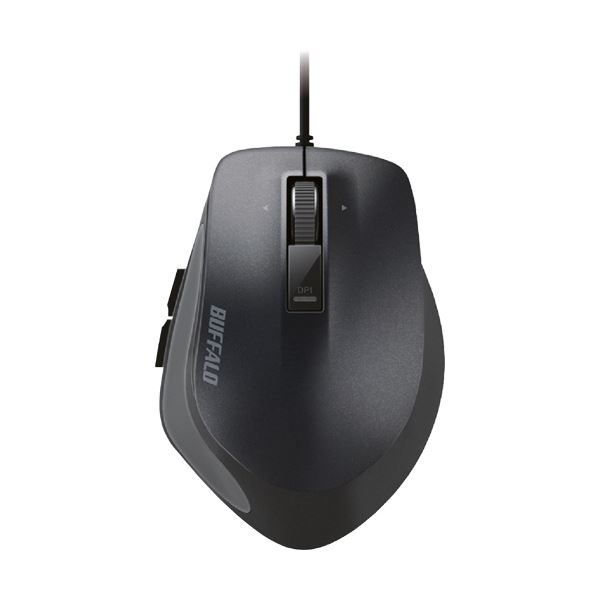 【商品名】 (まとめ) バッファロー 有線 Blue LEDプレミアムフィットマウス Mサイズ ブラック BSMBU500MBK 1個 【×10セット】 【ジャンル・特徴】 【有線タイプ】静音。なのに