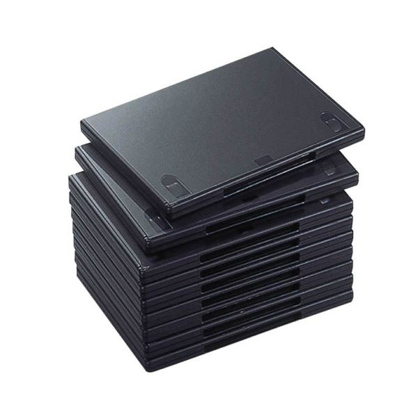 (まとめ) エレコム DVDトールケース 1枚収納ブラック CCD-DVD03BK 1パック(10枚) 〔×10セット〕〔代引不可〕