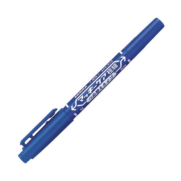【商品名】 (まとめ) ゼブラ 油性マーカー マッキーケア極細つめ替えタイプ 細字+極細 青 YYTS5-BL 1セット（10本） 【×10セット】 【ジャンル・特徴】 【詰替タイプ】紙・布・木・ガラ