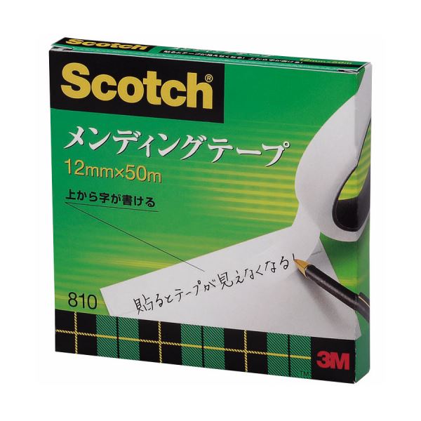 【商品名】 (まとめ) 3M スコッチ メンディングテープ 810 大巻 12mm×50m 紙箱入 810-3-12 1巻 【×10セット】 【ジャンル・特徴】 接着用品 メンディングテープ [ 81