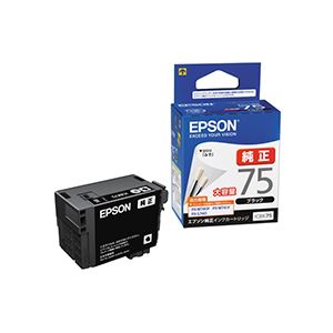 【商品名】 (まとめ) エプソン EPSON インクカートリッジ ブラック 大容量 ICBK75 1個 【×10セット】 【ジャンル・特徴】 インクカートリッジ 純正インクカートリッジ [ ICBK7