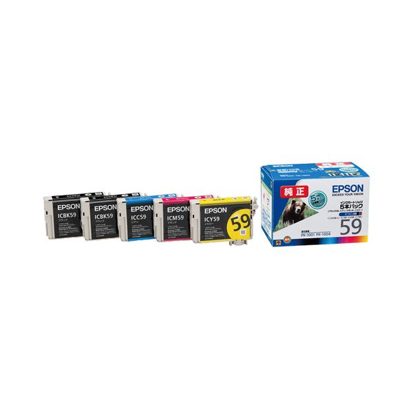 【商品名】 (まとめ) エプソン EPSON インクカートリッジ 4色 5本パック IC5CL59 1箱 【×10セット】 【ジャンル・特徴】 インクカートリッジ 純正インクカートリッジ [ IC5C