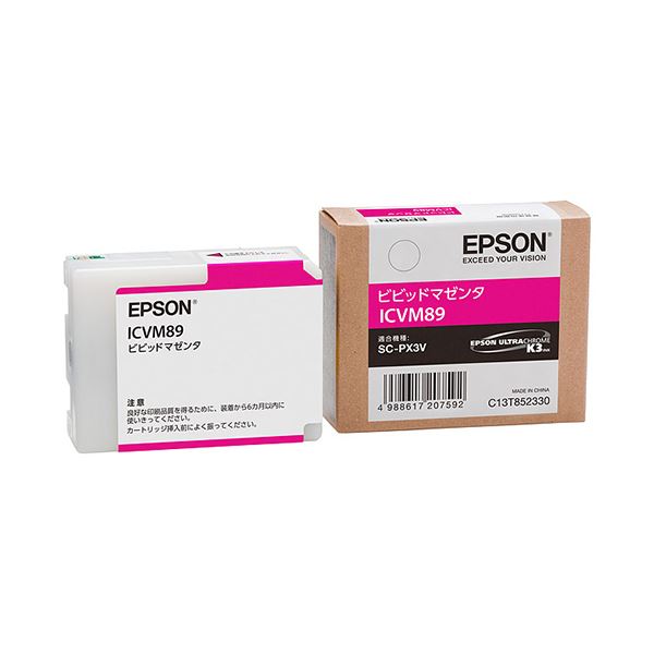 (まとめ) エプソン EPSON インクカートリッジ ビビッドマゼンタ ICVM89 1個 〔×10セット〕〔代引不可〕