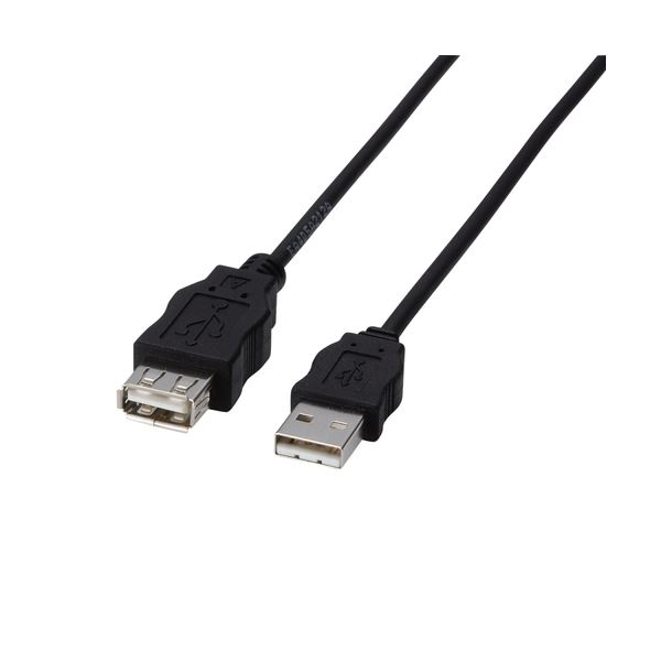 (まとめ) エレコム EU RoHS指令準拠環境対応USB準拠延長ケーブル 簡易包装 (A)オス-(A)メス ブラック 1.5m USB-ECOEA151本 〔×10セット