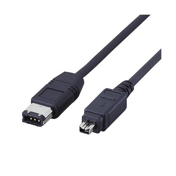【商品名】 (まとめ) エレコム IEEE1394ケーブル4pinオス-6pinオス ブラック 1m IE-461BK 1本 【×10セット】 【ジャンル・特徴】 4ピン(i.Link、DV端子)・6