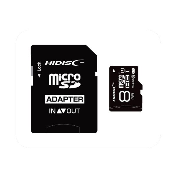 (まとめ) ハイディスク microSDHCカード8GB class10 UHS-I対応 SD変換アダプター付き HDMCSDH8GCL10UIJP3 1枚 〔×10セット〕〔代引不可