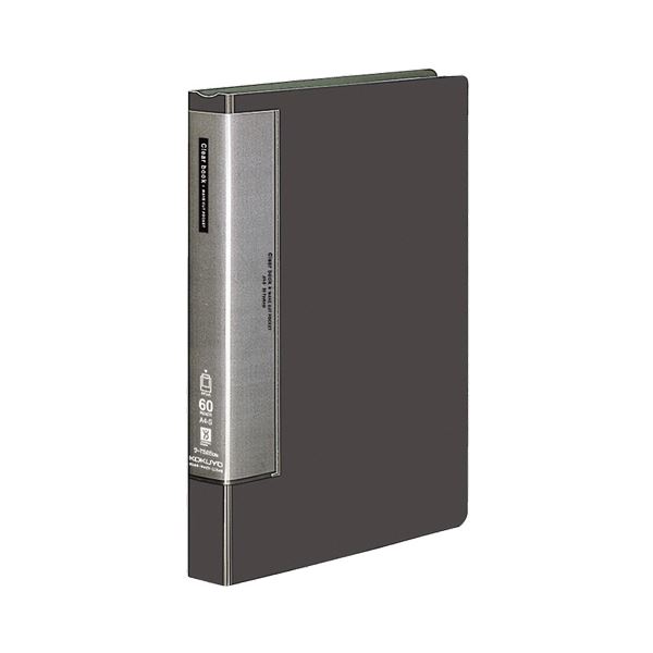 【商品名】 (まとめ) コクヨ クリヤーブック(クリアブック)(ウェーブカットポケット・固定式) A4タテ 60ポケット 背幅38mm ダークグレー ラ-T585DM 1冊 【×10セット】 【ジャン