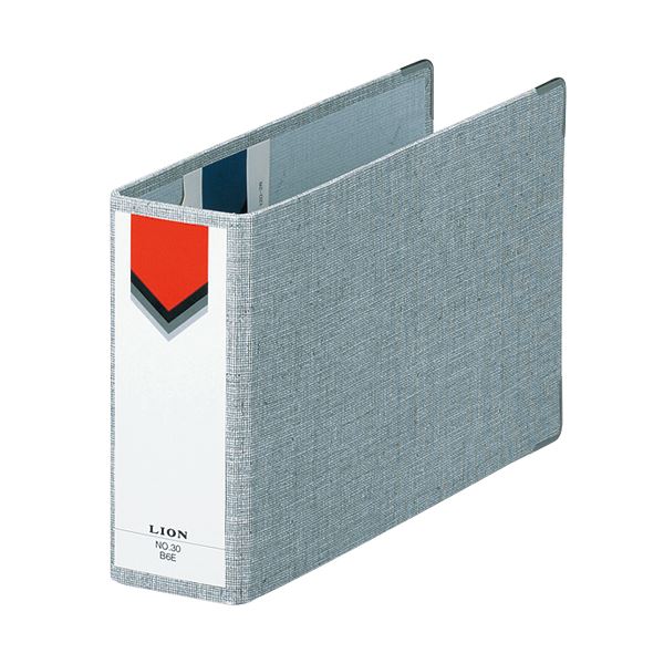 【商品名】 (まとめ) ライオン事務器 スモールファイルB6ヨコ 2穴 270枚収容 背幅60mm グレー No.30-B6E 1冊 【×10セット】 【ジャンル・特徴】 書類の見開きや抜き差しが楽に