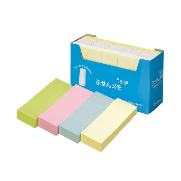 【商品名】 (まとめ) スガタ ふせん メモ 75×25mm 4色 P7525 1パック(20冊) 【×10セット】 【ジャンル・特徴】 ノート・ふせん・紙製品 ふせん 普通粘着 [ P7525 ]