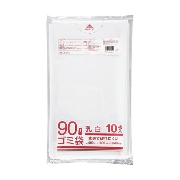 【商品名】 (まとめ) クラフトマン 業務用乳白半透明 メタロセン配合厚手ゴミ袋 90L HK-086 1パック(10枚) 【×30セット】 【ジャンル・特徴】 掃除用品 ゴミ袋 半透明 [ HK-0