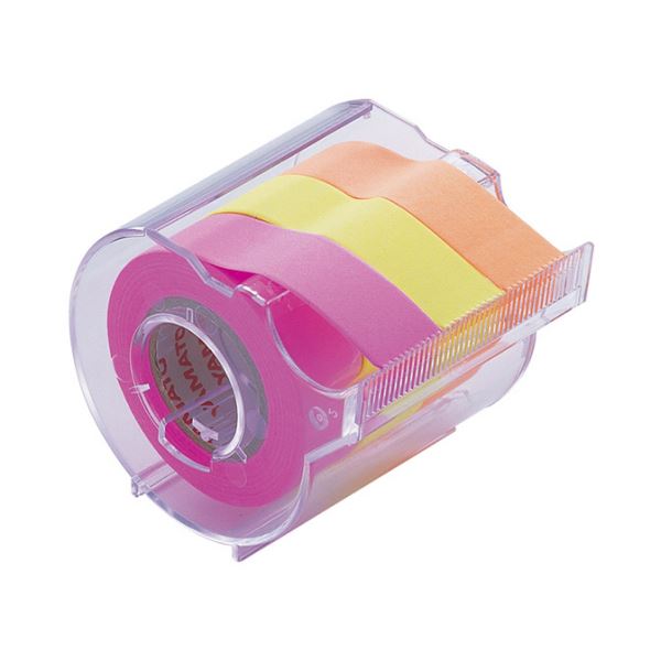 【商品名】 (まとめ) ヤマト メモック ロールテープ カッター付 15mm幅 オレンジ＆レモン＆ローズ RK-15CH-C 1個 【×30セット】 【ジャンル・特徴】 ノート・ふせん・紙製品 ふせん