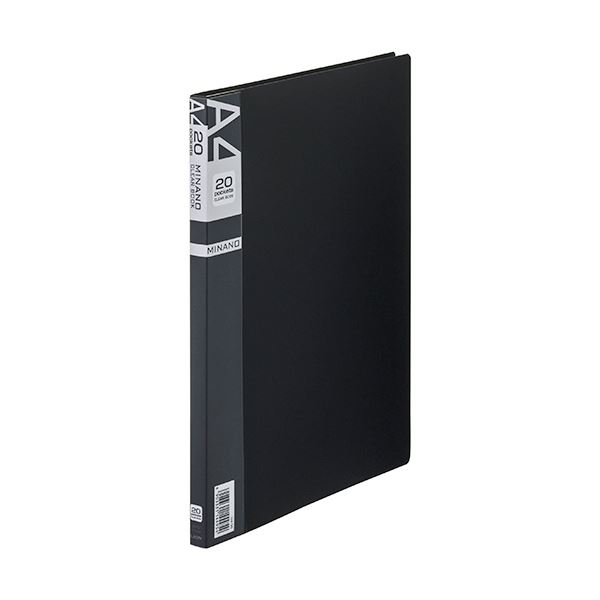【商品名】 (まとめ) ライオン事務器 クリアーブックMINANO(ミナノ) A4タテ 20ポケット 背幅14mm ブラック CR-20M 1冊 【×30セット】 【ジャンル・特徴】 【固定式】スタン