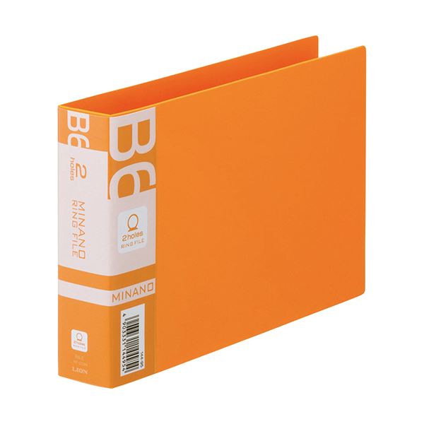 【商品名】 (まとめ) ライオン事務器 リングファイルMINANO(ミナノ) B6ヨコ 2穴 200枚収容 背幅35mm オレンジ RF-228M 1冊 【×30セット】 【ジャンル・特徴】 スタンダ