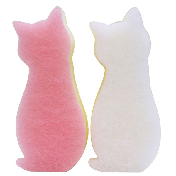 【商品名】 〔まとめ〕 キッチンスポンジ 幅6.1×奥行13.8×高さ3.8cm ねこ 2個組 120個セット 日本製 CARAful ASSO 抗菌ソフト キッチン 【ジャンル・特徴】 キッチン ス