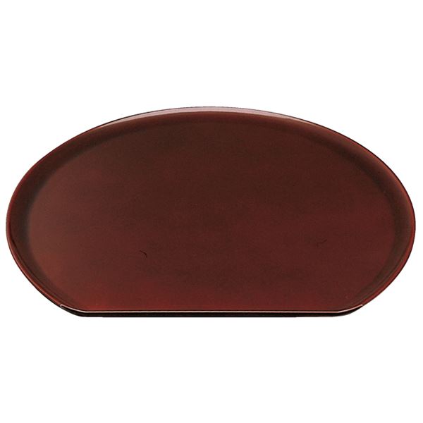 【商品名】 尺4 浪漫半月盆/トレー 【溜毘沙門天 A】 419×361×14mm 日本製 〔和食 レストラン 居酒屋 店舗 お店〕 【ジャンル・特徴】 浪漫半月盆 トレー おぼん 国産 日本産 食器