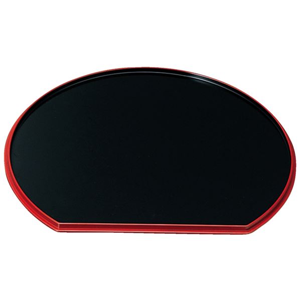 【商品名】 尺1 半月両面盆/トレー 【黒天朱/朱天黒】 325×288×13mm 日本製 〔和食 レストラン 居酒屋 店舗 お店〕 【ジャンル・特徴】 半月両面盆 トレー おぼん 国産 日本産 食器