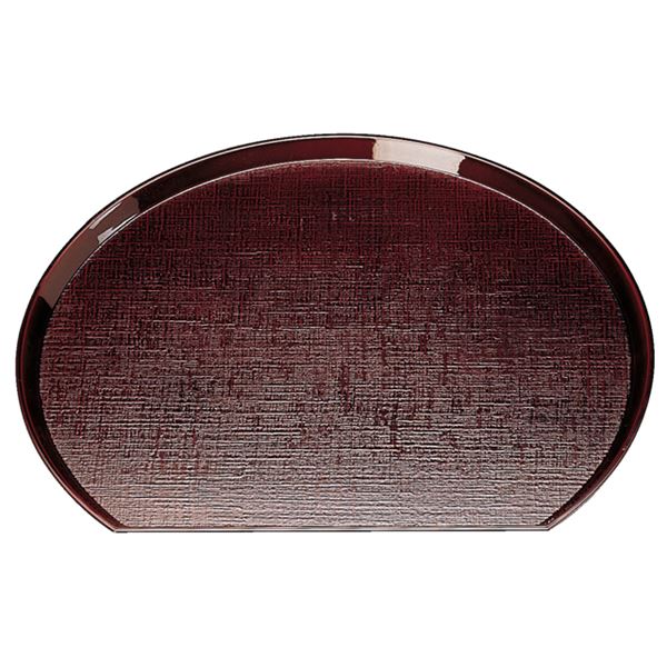 【商品名】 尺2 布目半月盆/トレー 【溜】 360mm×316mm×18mm 日本製 〔和食 レストラン 居酒屋 店舗 お店〕 【ジャンル・特徴】 布目半月盆 トレー おぼん 国産 日本産 食器 お