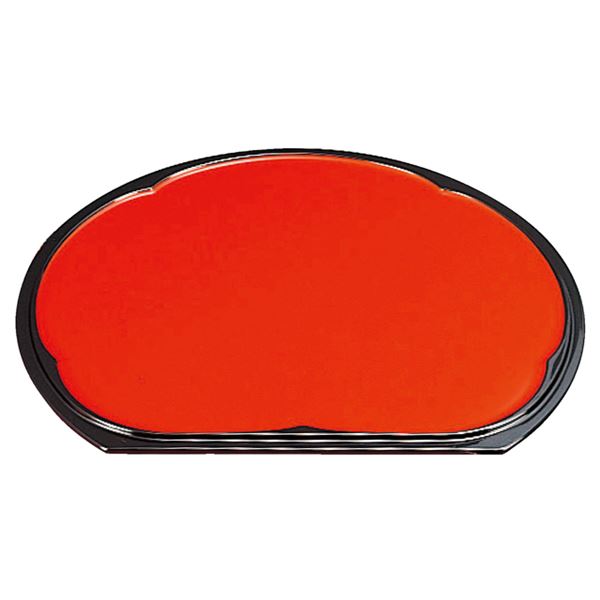 【商品名】 尺3 梅型半月両面盆/トレー 【朱/梨地】 395×342×14mm 日本製 〔和食 レストラン 居酒屋 店舗 お店〕 【ジャンル・特徴】 梅型半月両面盆 トレー おぼん 国産 日本産 食