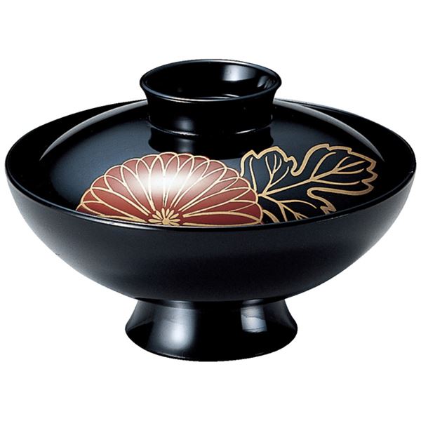 【商品名】 4寸 小槌椀/お椀 【黒菊 A】 直径129×高さ84(59)mm 日本製 〔和食 レストラン 店舗 お店〕 【ジャンル・特徴】 4寸 小槌椀 お椀 国産 日本産 食器 お皿 和食器 業務