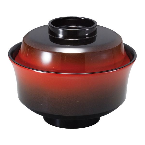 【商品名】 新4寸新 天竜寺椀/お椀 【朱/黒ぼかし TA】 直径121×高さ99(66)mm 日本製 食洗機対応 〔和食 レストラン 店舗 お店〕 【ジャンル・特徴】 新4寸新 天竜寺椀 お椀 国産