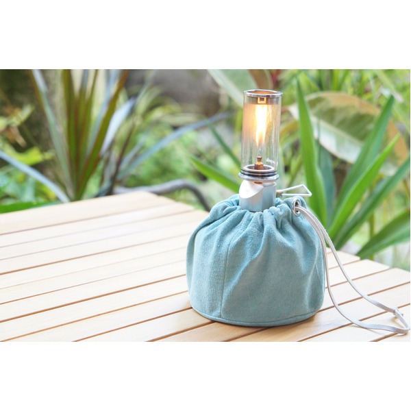 【商品名】 本革 OD缶（ガス缶）カバー KINCHAKU（きんちゃく）ブルー 日本製 キャンプ道具 【ジャンル・特徴】 ありそうでなかった巾着タイプのOD缶カバーKINCHAKU [ LW-005 