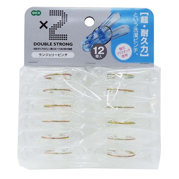 【商品名】 洗濯ばさみ/ランジェリーピンチ 12個入 【クリア 160個セット】 約幅165cm ポリカ 耐久性 〔洗濯用品 ランドリー用品〕 【ジャンル・特徴】 洗濯ばさみ ランジェリーピンチ 洗濯
